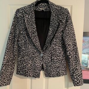 White House Black Market leopard print blazer